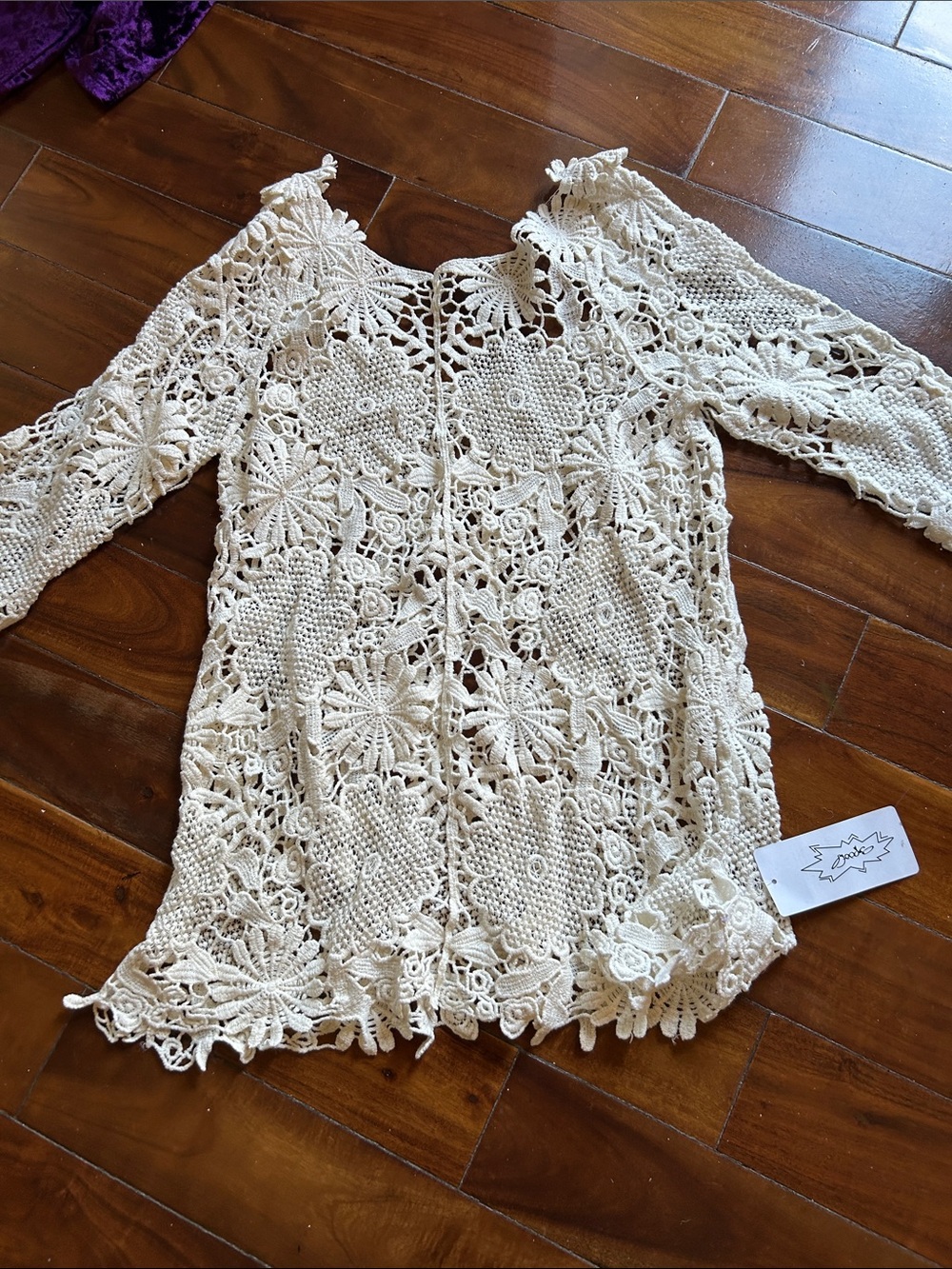 Cream Crochet Lace Boho Top